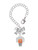 Silver Plated 3-D Enamel Basketball in Hoop - Bow Charm Accessory for Tumblers and Thermal Cups
