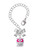 Silver Plated Owl with Hot Pink & Clear Crystal Eyes - Bow Charm Accessory for Tumblers and Thermal Cups