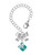 Silver Plated Small 3-D Teal Present with Bow - Bow Charm Accessory for Tumblers and Thermal Cups
