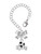 Silver Plated Enamel Soccer ball ''Rocks'' - Bow Charm Accessory for Tumblers and Thermal Cups