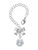 Silver Plated 3-D Frosted Clear Resin Ornament with Crystals - Bow Charm Accessory for Tumblers and Thermal Cups
