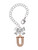 Rose Gold-tone Crystal Initial - U - Bow Charm Accessory for Tumblers and Thermal Cups