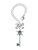 Silver Plated Antiqued Beaded Skull Key - Bow Charm Accessory for Tumblers and Thermal Cups