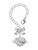 Silver Plated Big Sister Banner on Clear Crystal Heart - Bow Charm Accessory for Tumblers and Thermal Cups
