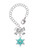 Silver Plated Teal Snowflake with Clear Crystal - Bow Charm Accessory for Tumblers and Thermal Cups