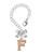 Rose Gold-tone Crystal Initial - F - Bow Charm Accessory for Tumblers and Thermal Cups