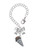 Silver Plated 3-D Resin Chocolate Ice Cream Cone with Crystals - Bow Charm Accessory for Tumblers and Thermal Cups