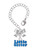 Silver Plated Royal Blue ''Little Sister'' with Heart - Bow Charm Accessory for Tumblers and Thermal Cups