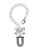 Black Nickeltone Crystal Initial - U - Beaded Border - Bow Charm Accessory for Tumblers and Thermal Cups