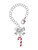 Silver Plated 3-D Red Enamel Candy Cane - Bow Charm Accessory for Tumblers and Thermal Cups