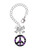 Silver Plated Large Purple Tiger Print Peace Sign - Bow Charm Accessory for Tumblers and Thermal Cups