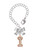 Rose Gold-tone Crystal Initial - I - Bow Charm Accessory for Tumblers and Thermal Cups