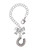 Silver Plated Beaded Clear AB Crystal Horseshoe with Good Luck - Bow Charm Accessory for Tumblers and Thermal Cups
