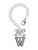 Black Nickeltone Crystal Initial - W - Beaded Border - Bow Charm Accessory for Tumblers and Thermal Cups