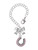 Silver Plated Beaded Pink Crystal Horseshoe with Good Luck - Bow Charm Accessory for Tumblers and Thermal Cups