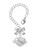 Silver Plated Mom Banner on Clear Crystal Heart - Bow Charm Accessory for Tumblers and Thermal Cups