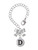 Silver Plated Capital Letter - D - Pebble Disc - Bow Charm Accessory for Tumblers and Thermal Cups