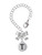 Silver Plated Capital Letter - T - Pebble Disc - Bow Charm Accessory for Tumblers and Thermal Cups