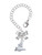 Silver Plated 3-D Flying Bat with Crystals - Bow Charm Accessory for Tumblers and Thermal Cups