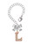 Rose Gold-tone Crystal Initial - L - Bow Charm Accessory for Tumblers and Thermal Cups