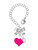 Silver Plated Hot Pink Heart with Nurse Hat - Bow Charm Accessory for Tumblers and Thermal Cups