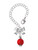 Silver Plated Red Chinese Lantern with Clear Crystal - Bow Charm Accessory for Tumblers and Thermal Cups