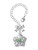 Silver Plated Lime Green & Hot Blue Butterfly on Large Flower - Bow Charm Accessory for Tumblers and Thermal Cups