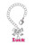 Silver Plated Hot Pink ''Luck'' with Heart - Bow Charm Accessory for Tumblers and Thermal Cups