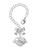 Silver Plated Love Banner on Clear Crystal Heart - Bow Charm Accessory for Tumblers and Thermal Cups
