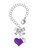 Silver Plated Purple Heart with Nurse Hat - Bow Charm Accessory for Tumblers and Thermal Cups