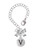 Silver Plated Capital Letter - V - Pebble Disc - Bow Charm Accessory for Tumblers and Thermal Cups