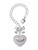 Silver Plated Mom Rocks on AB Crystal Heart - Bow Charm Accessory for Tumblers and Thermal Cups