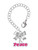 Silver Plated Hot Pink ''Peace'' with Heart - Bow Charm Accessory for Tumblers and Thermal Cups