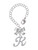 Silver Plated Small Gelato Script Initial - K - Bow Charm Accessory for Tumblers and Thermal Cups