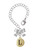 Gold-tone Capital Letter - L - Pebble Disc - Bow Charm Accessory for Tumblers and Thermal Cups