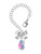 Silver Plated Translucent Hot Pink & Blue Flying Butterfly - Bow Charm Accessory for Tumblers and Thermal Cups