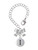 Silver Plated Capital Letter - I - Pebble Disc - Bow Charm Accessory for Tumblers and Thermal Cups