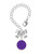 Silver Plated Small Purple Enamel Disc - Bow Charm Accessory for Tumblers and Thermal Cups