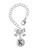 Silver Plated Capital Letter - K - Pebble Disc - Bow Charm Accessory for Tumblers and Thermal Cups