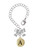 Gold-tone Capital Letter - A - Pebble Disc - Bow Charm Accessory for Tumblers and Thermal Cups
