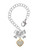 Gold-tone Clear Crystal Heart - Bow Charm Accessory for Tumblers and Thermal Cups