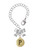 Gold-tone Capital Letter - P - Pebble Disc - Bow Charm Accessory for Tumblers and Thermal Cups