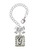 Silver Plated Pebble Border Initial - G - Bow Charm Accessory for Tumblers and Thermal Cups