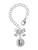 Silver Plated Capital Letter - L - Pebble Disc - Bow Charm Accessory for Tumblers and Thermal Cups