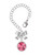 Silver Plated 12mm Crystal Rivoli - Hot Pink - Bow Charm Accessory for Tumblers and Thermal Cups