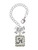 Silver Plated Pebble Border Initial - H - Bow Charm Accessory for Tumblers and Thermal Cups