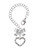Silver Plated Open Pebble Heart - Bow Charm Accessory for Tumblers and Thermal Cups