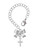 Silver Plated Small White Crystal Cross - Bow Charm Accessory for Tumblers and Thermal Cups