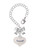 Silver Plated Precious White Heart with Baby Feet - Bow Charm Accessory for Tumblers and Thermal Cups