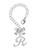 Silver Plated Small Gelato Script Initial - R - Bow Charm Accessory for Tumblers and Thermal Cups